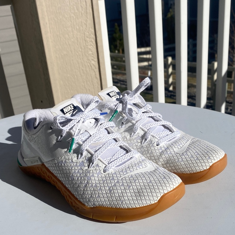 Nike Metcon 4 XD 'Whiteboard Cross Training Shoes In White/Gum Medium Brown Sz 8